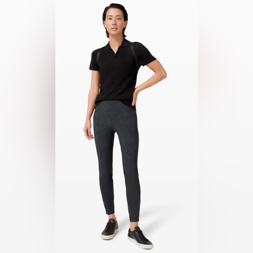 Lululemon Here to There Hi-Rise 7/8 Pant Size 4 Crosshatch Texture Black Casual